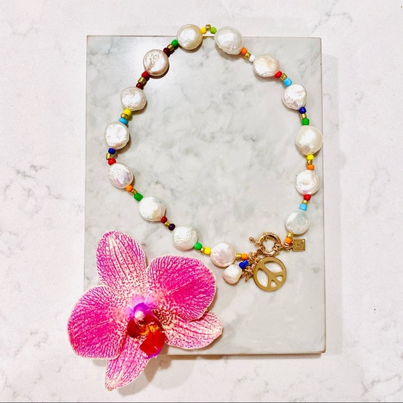 DANNIJO Garcia Peace Goldplated Pearl Beaded Bracelet NWT - Picture 12 of 12